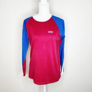 Tommy Jeans Red Blue Long Sleeve Top Size L